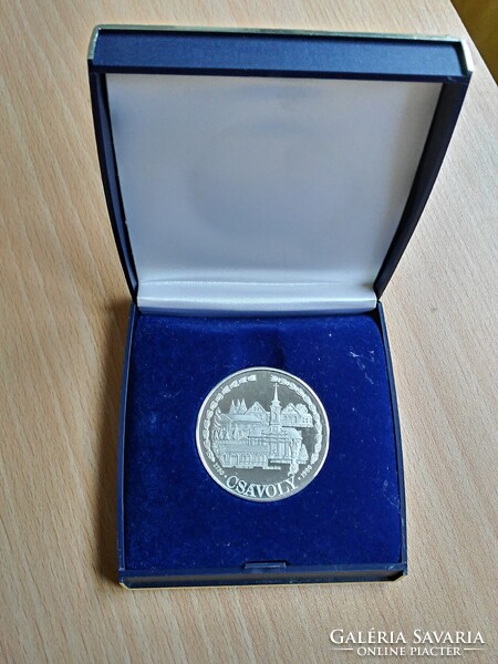 Csávoly Silver Commemorative Coin with Box, 1980. 24.8 grams.