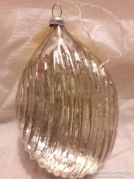 Collector's Christmas Tree Ornament 60s Drop-Shaped Gold Opaque Oval Bauble 9 cm Flawless