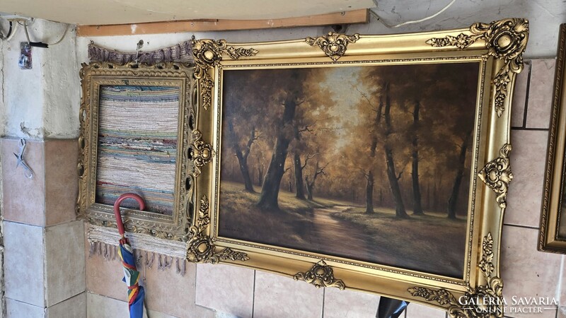 BEREGI TIVADAR szignóval"  Őszi erdlő nap lementével csodálatos alkotás,60x80 olajvászon