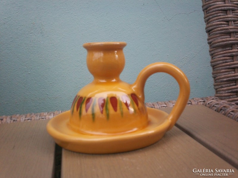 Vintage Pottery BARN, magasfényű sétáló gyertyatartó, ritka