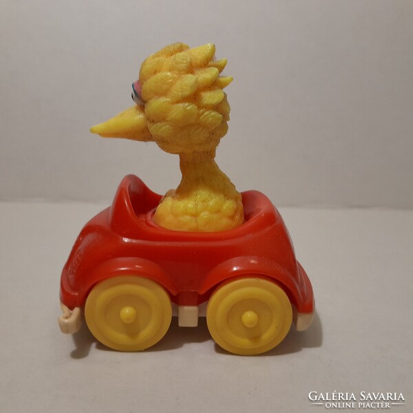 Sesam street- Szezám utca .Tyco játék autó, Big bird sárga nagy madár játék figura.