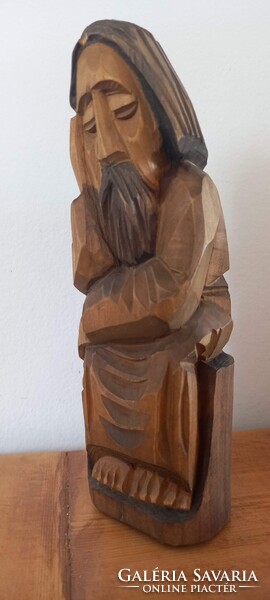 Kis fa faragvány, faszobor, ~22 cm magas