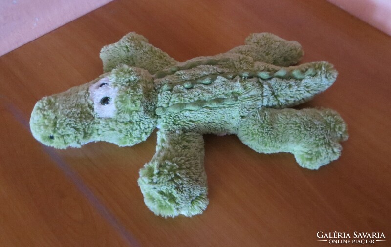 Régi retro Morgenroth Plüsch nagyszemű zöld krokodil plüss 43 cm