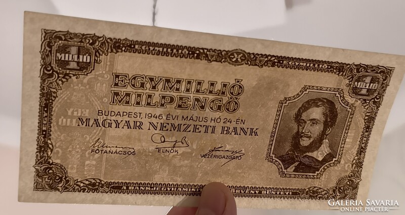 1 Millió Milpengő 1946 – Magyar Nemzeti Bank. Hajtatlan.