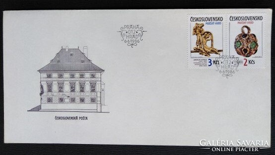 CSf2865-6 /  Csehszlovákia 1986 A Prágai Vár bélyegsor FDC-n