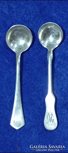 Silver, 800 Fine, Hungarian and German Marked, 19th Century, Spice Spoons, 2 Pieces