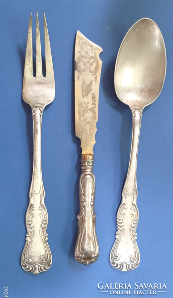 Baroque Silver Diana-Stamped (800 Fine) Austrian Large Serving Set 19th Century