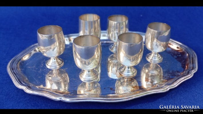 Sterling Silver Cartier and B&M 6 pcs, 2-Cent Glasses from 1870-80s
