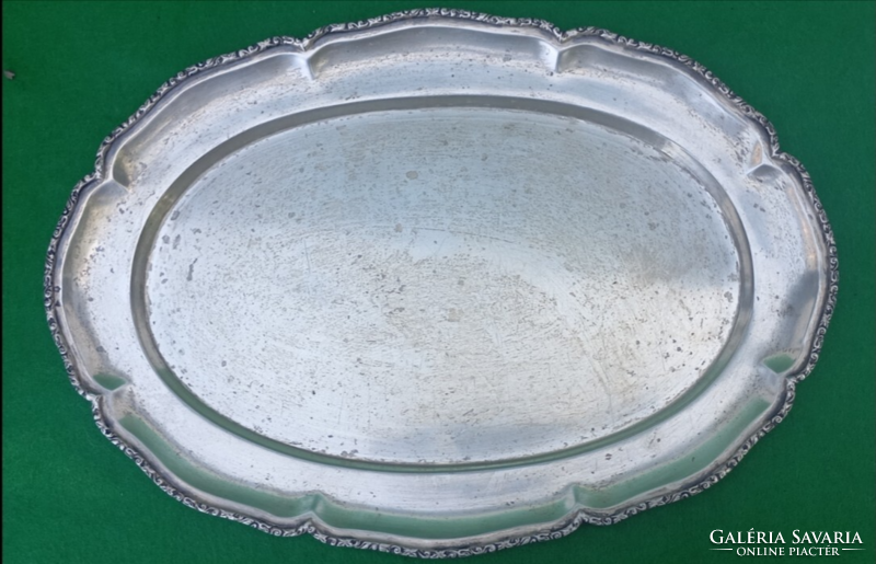 Silver Oval Tray, 800 Fineness, 484 g, Diana Mark and Master’s Mark, End of 19th Century