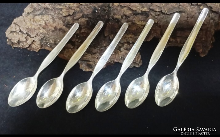 Set of 6 Retro Silver Coffee Spoons, 80g, 916 Fine, Marked, 1960s-70s