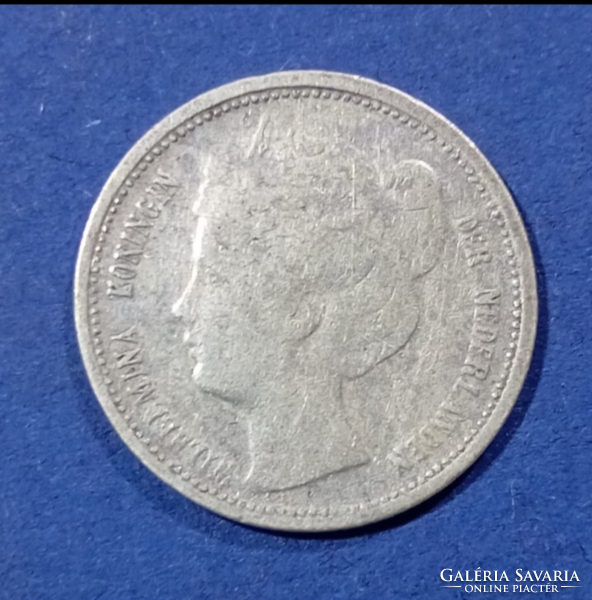 Silver Dutch Wilhelmina 1898 10 Cents, Nice Condition, Rarer