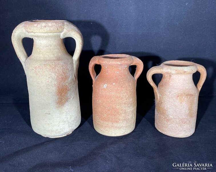 3 pcs of Terracotta 'Earthenware' from the late 19th–20th century