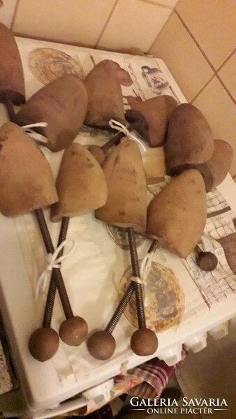 Old Wooden Shoe Stands - Set of 5 Different Pairs