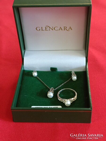 925 Silver, Handmade Genuine Pearl Jewelry Set!