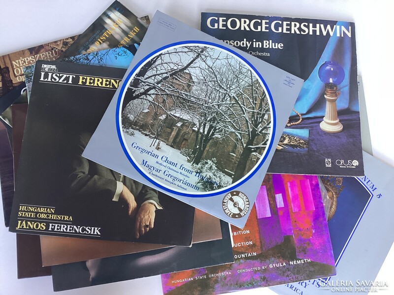 16 classical music vinyl records.