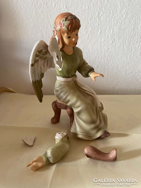 Eredeti Goebel porcelán angyal figura (41-174) - Erősen sérült, hiányos,