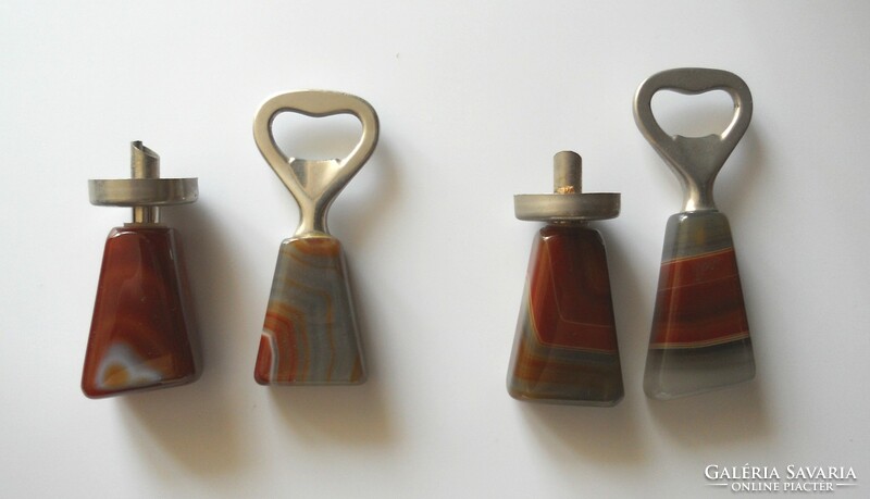Agate bottle openers and corks