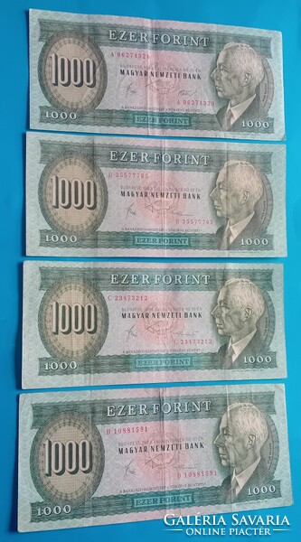 4 pcs 1000 Forint 1983 
