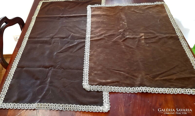 Two Large Elegant French Velvet Tablecloths