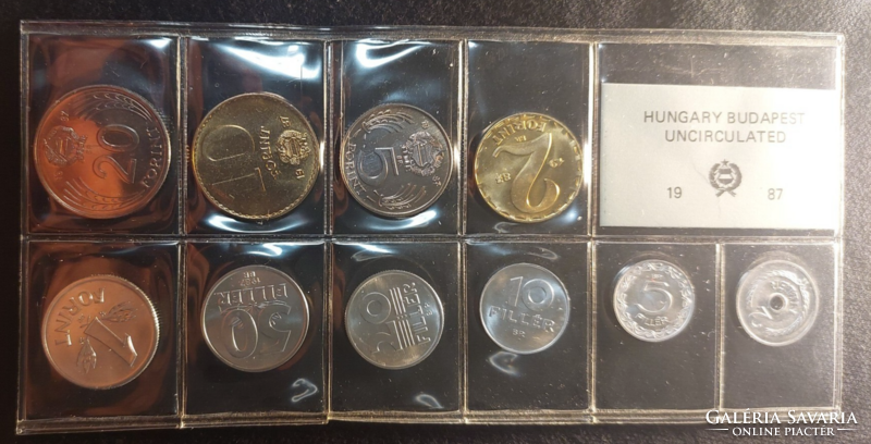 1987. Circulation Series, including rare 5 Forint, 20 Forint, 2 Fillér, 5 Fillér only 30,000 pieces!
