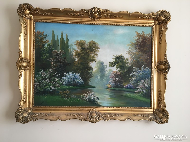 Antique large landscape from Zoltán Feleky.