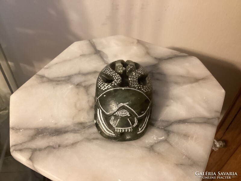 Egyptian scarab soapstone paperweight.